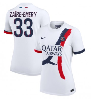 Paris Saint-Germain Warren Zaire-Emery #33 Replika Udebanetrøje Dame 2024-25 Kortærmet